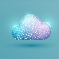 Colorful cloud icon with connections, vector illustration