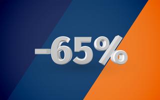 3D sale illustration with percentage, vector