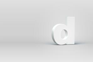 High detailed 3D font character, vector illustration