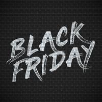 High detailed brick wall with 'BLACK FRIDAY' painting vector illustration