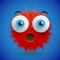 High-detailed 3D fur smiley emoticon, vector illustration