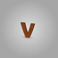 Realistic wood character from a typeset, vector illustration