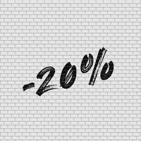 High detailed brick wall with percentage, vector illustration