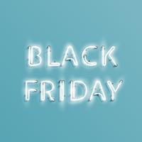 Signo de neón realista &#39;BLACK FRIDAY&#39;, ilustración vectorial vector