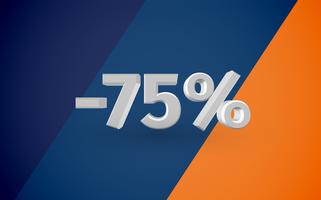 3D sale illustration with percentage, vector