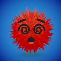 High-detailed 3D fur smiley emoticon, vector illustration