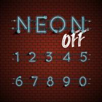 High detailed neon font set, vector illustration