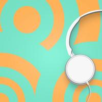 Realistic 3D divided pastel circle coloured headphones with wires vector