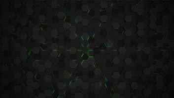 Green 3D hexagon tech background, vector illustration