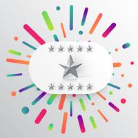 Plantilla colorida y blanca con estrellas, ilustración vectorial vector