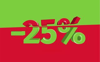 3D sale illustration with cut percentage, vector