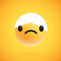 Cute high-detailed yellow emoticon for web, vector illustration