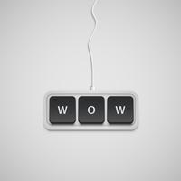 Simplified keyboard with one word only, vector