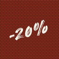 High detailed brick wall with percentage, vector illustration