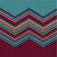 Zigzag colorful knitted pattern for background, vector illustration