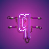 Realistic neon character with wires and console, vector illustration