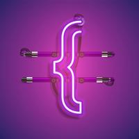 Realistic neon character with wires and console, vector illustration