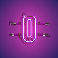 Realistic neon character with wires and console, vector illustration