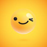 Cute high-detailed yellow emoticon for web, vector illustration