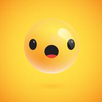 Lindo emoticon amarillo altamente detallado para web, ilustración vectorial vector