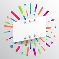 Colorful and white template with stars, vector illustration