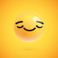 Cute high-detailed yellow emoticon for web, vector illustration