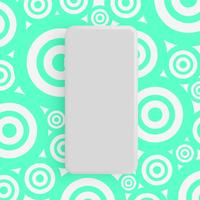 Realistic matte grey phone with colorful background, vector illustration