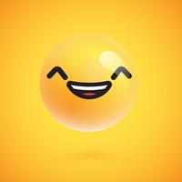Cute high-detailed yellow emoticon for web, vector illustration