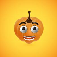Cara de calabaza de halloween divertido para niños, ilustración vectorial