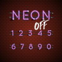 High detailed neon font set, vector illustration