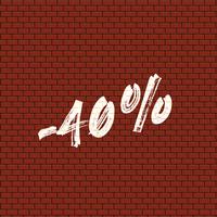 High detailed brick wall with percentage, vector illustration