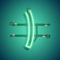 Realistic neon character with wires and console, vector illustration