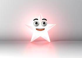 High detailed smiley star, vector illustration