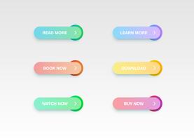 Colorful button set for websites or online usage, vector illustration