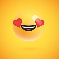 Cute high-detailed yellow emoticon for web, vector illustration