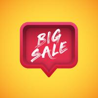High-detailed red speech bubble with 'BIG SALE' title, vector illustration