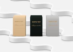 Realistic high-detailed product boxes on white background, vector illustration