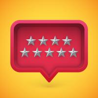 Grey rating stars in speech bubble, vector illustration