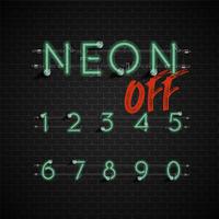 High detailed neon font set, vector illustration