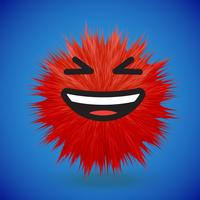 High-detailed 3D fur smiley emoticon, vector illustration