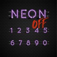 High detailed neon font set, vector illustration