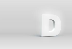 High detailed 3D font character, vector illustration