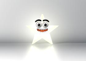 High detailed smiley star, vector illustration