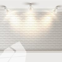 White brick wall with reflectors, vector