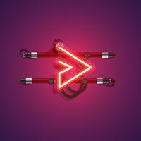 Realistic neon character with wires and console, vector illustration