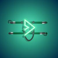 Realistic neon character with wires and console, vector illustration