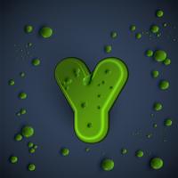 Green slime font, vector