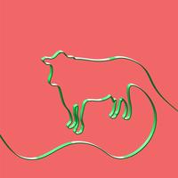 Realistic ribbon shapes an animal, vector illustration