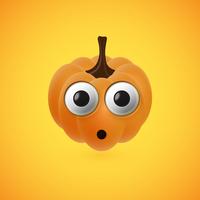 Funny halloween pumpkin face for kids, vector illustration