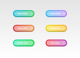 Colorful button set for websites or online usage, vector illustration